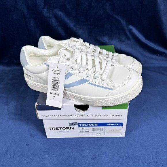 Tretorn Shoes - SIZE 7 Tretorn “Serve” Women’s Memory Foam Footbed Sneaker White/Blue NEW 0717